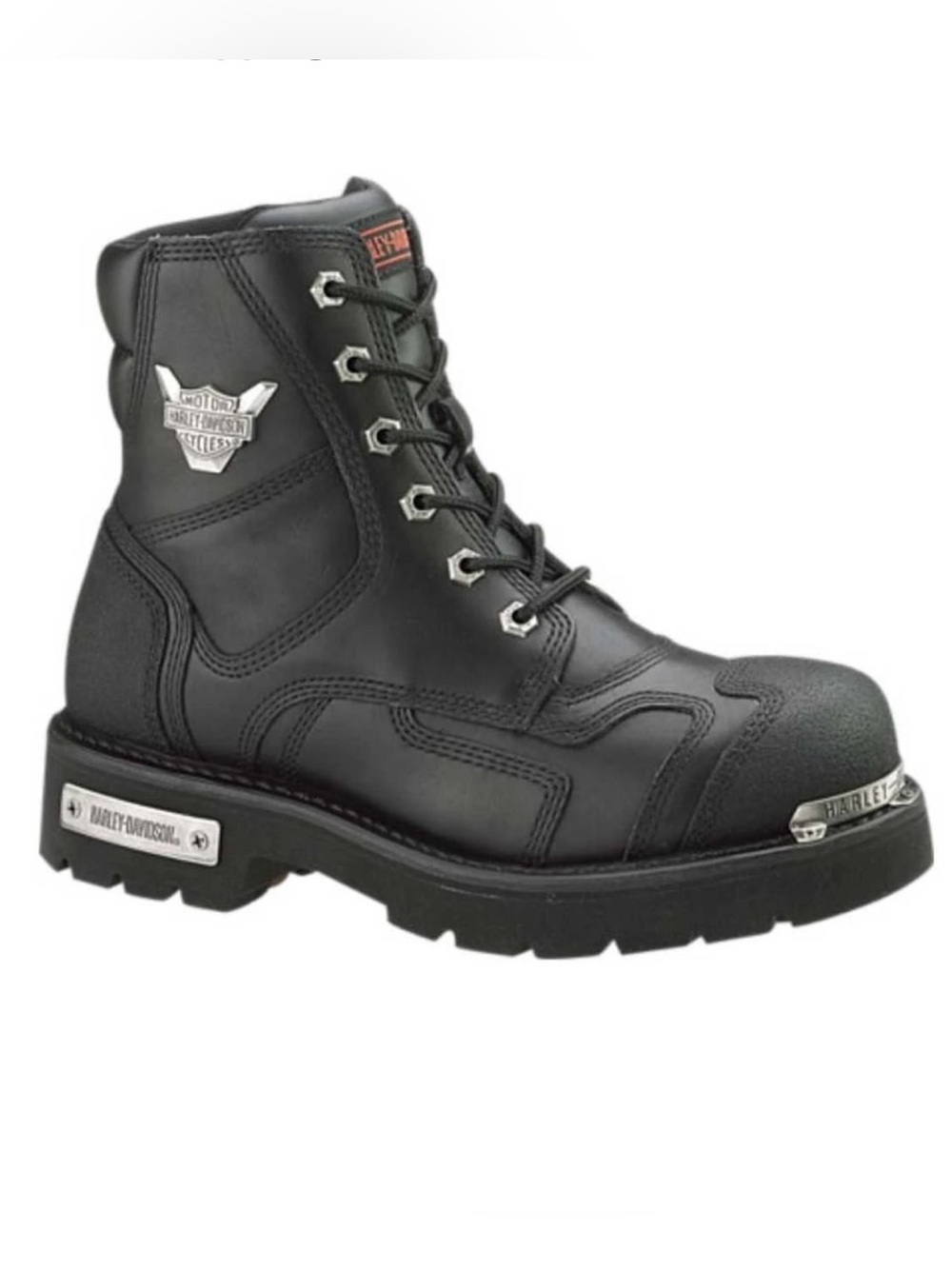 Harley-Davidson Mens 13W Stealth Motorcycle Boots Patch Lace Black Riding D91642